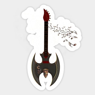 Awesome fantasy guitar, steampunk Sticker